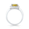 Silver 2.30 CTW Canary Yellow CZ Halo Ring