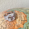 3.95 CTW Asscher Cut Halo Fancy CZ Ring