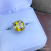 5.5 Carat Canary Cushion Cut CZ Fashion Ring