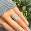 3.45 CTW Rectangular Cushion Cut Halo CZ Ring