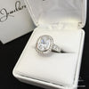 3.40 CTW Cushion Cut CZ Halo Ring