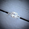 2.10 CTW Cushion Cut CZ Halo Split Shank Ring