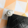 2.5 CTW Silver Bezel Set Halo Wedding Ring Set