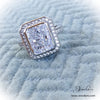 3.45 CTW Rectangular Cushion Cut Halo CZ Ring