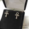 Micropave CZ Ankh Sterling Silver Earrings