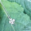 Silver 4 Leaf Clover Signity CZ Necklace