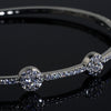 Sterling Silver Signity CZ 4 Halo Bangle