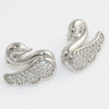 Sterling Silver Elegant Swan CZ Stud Earrings