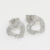 Sterling Silver Cubic Zirconia Heart Stud Earrings
