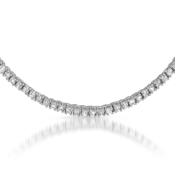 5.28 CTW CZ Tennis Necklace Silver Tone