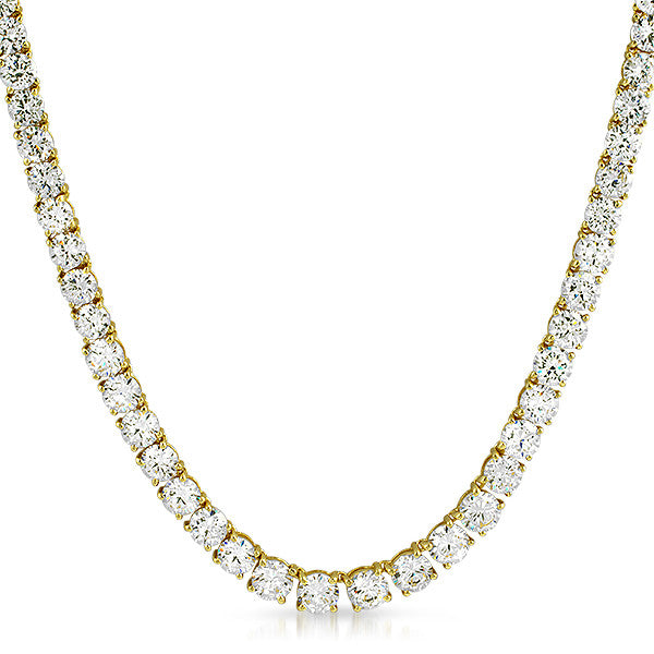 41 CTW Graduating CZ Necklace Gold Tone
