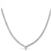 7.5 CTW Silver Tone Princess Cut CZ Necklace