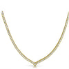 7.5 CTW Fancy Princess Cut CZ Gold Necklace