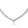 7.5 CTW Silver Tone Princess Cut CZ Necklace