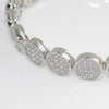 Silver Tone CZ Micropave Button Link Bracelet