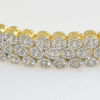 Gold Two Tone Fancy 10 Carat CZ Bracelet