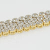 Gold Two Tone Fancy 10 Carat CZ Bracelet