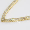 7.5 CTW Fancy Princess Cut CZ Gold Necklace