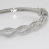 White Gold Finish Criss Cross CZ Bangle