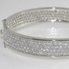 14.70 CTW  Large CZ Eternity Bangle Silver Tone