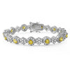 6.23 CTW Canary Stone CZ Snowflake Bracelet