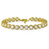 Gold Tone 13 CTW CZ Bezel Set Tennis Bracelet