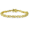 Gold Finish Fancy Cubic Zirconia Womens Bracelet