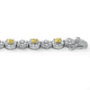 6.23 CTW Canary Stone CZ Snowflake Bracelet