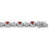 6.23 CTW Red Stone CZ Snowflake Bracelet