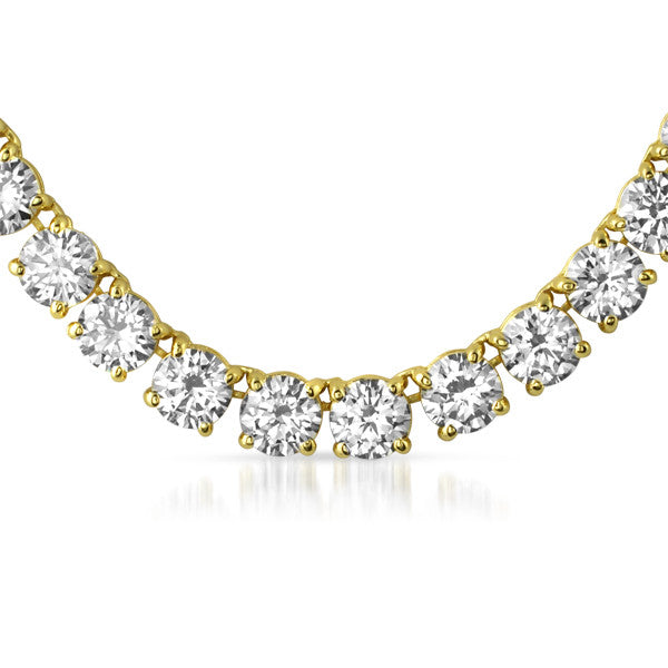 96 Carat Oversized Gold Tone CZ Tennis Necklace