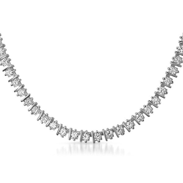 10.5 CTW Silver Tone Cubic Zirconia Necklace