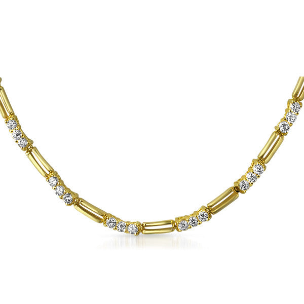 4.8 CTW Gold Tone CZ Fashion Necklace