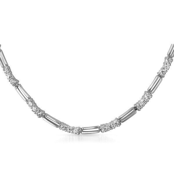4.8 CTW Silver Tone CZ Fashion Necklace