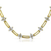 5 CTW Gold Tone Designer Flower CZ Necklace