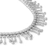 Silver Tone Fancy CZ Chandelier Necklace