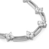 5 CTW Silver Tone Designer Flower CZ Necklace