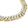Gold Tone 2 Row Marquise Cut CZ Necklace