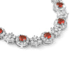 10.5 CTW Elegant Silver Tone Red CZ Necklace