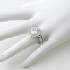 4.75 CTW Large Halo CZ Engagement Ring Set