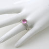 Pink CZ Halo Sterling Silver Fashion Ring