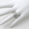 2.10 CTW Fancy Emerald Cut CZ Engagement Ring