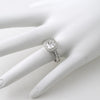 3.35 CTW Asscher Cut CZ Halo Right Hand Ring