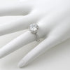 1.65 CTW Simple Solitaire Halo CZ Fashion Ring