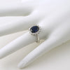 2.5 Carat Synthetic Sapphire Silver Ring
