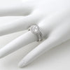 2.5 CTW Silver Bezel Set Halo Wedding Ring Set
