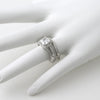 2.35 CTW Radiant Cut Silver CZ Engagement Set