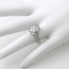 Silver CZ Cluster Flower Fashion Ring