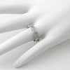 Micropave Sterling Silver CZ Woven Ring