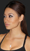 Silver Micropave Concave Teardrop Necklace Set