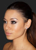 Silver Round Polished Micropave CZ Stud Earrings